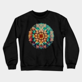 Silent Friendship Vintage Stained Glass Mandala Crewneck Sweatshirt